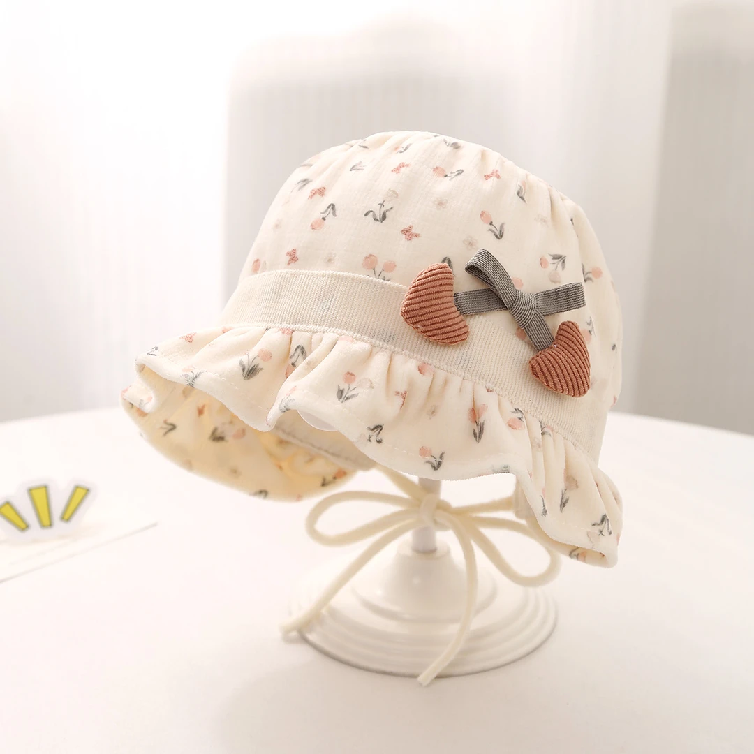 女宝宝帽子春秋季婴幼儿包头帽公主风可爱小月龄秋冬女婴儿护耳帽