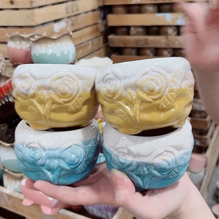 有孔.凑单10元陶瓷花盆发货！