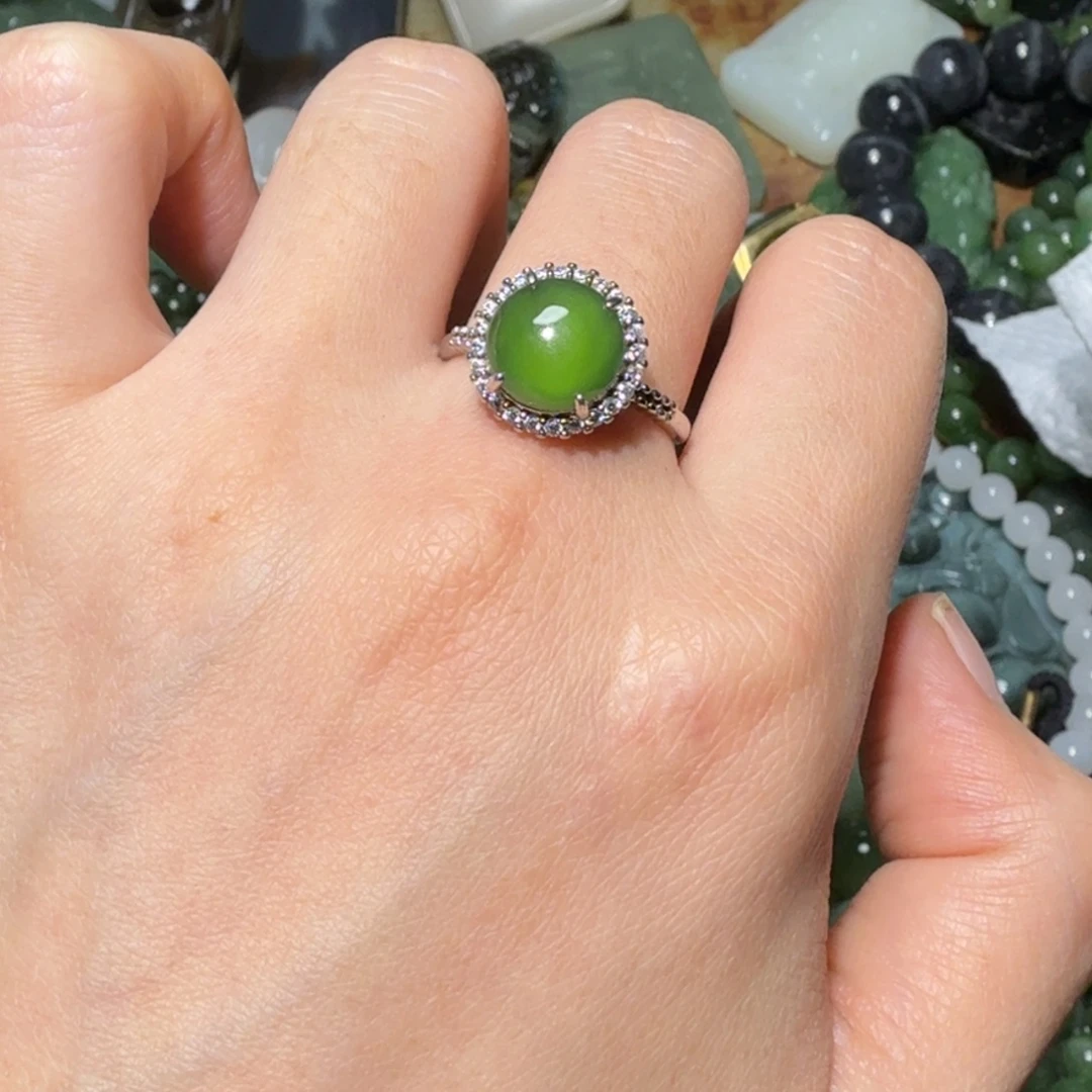 和田玉银S925镶嵌挂件