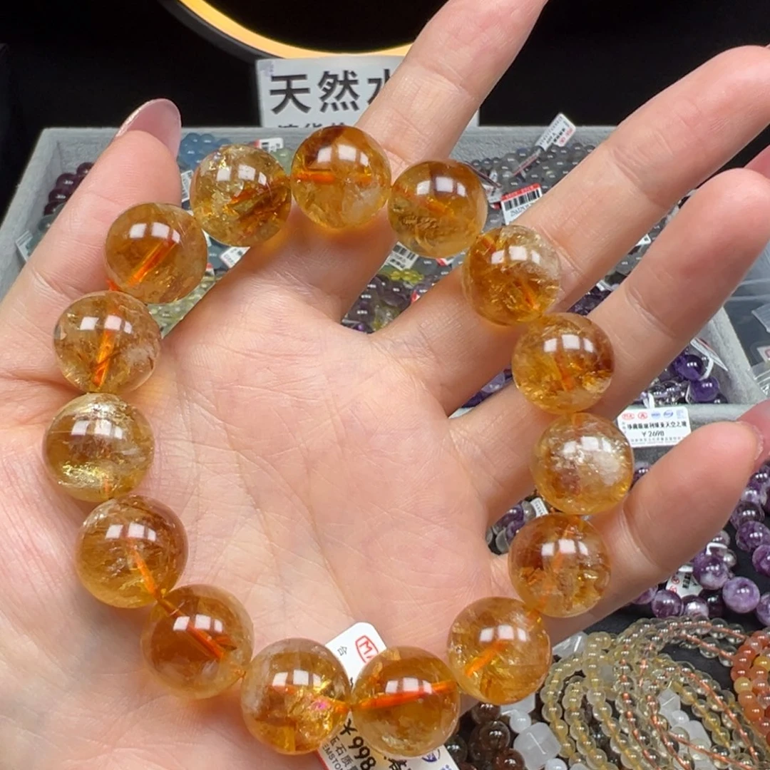 手链烟晶未镶嵌卡14冰透奶盖黄塔晶77