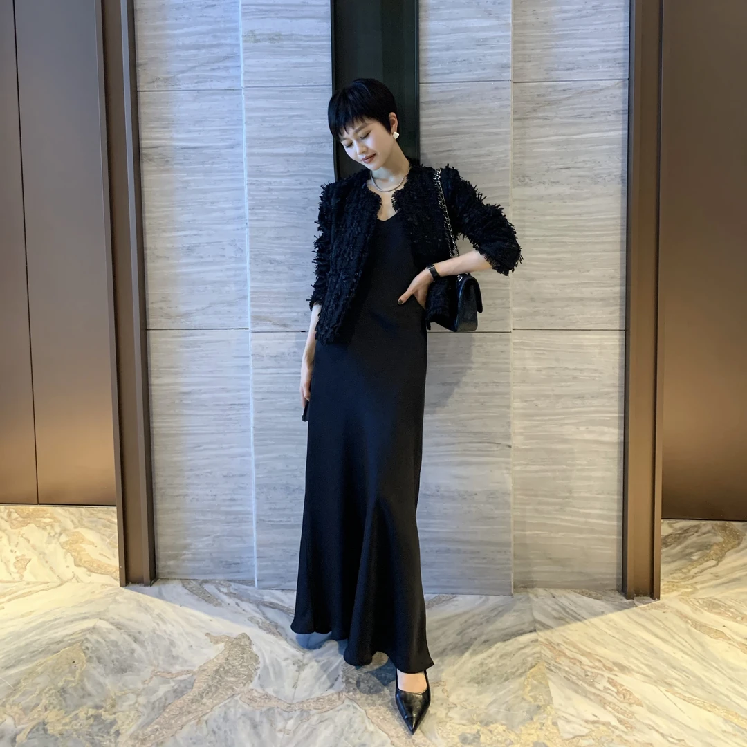 MISS BAO 圆领提花毛边小香外套