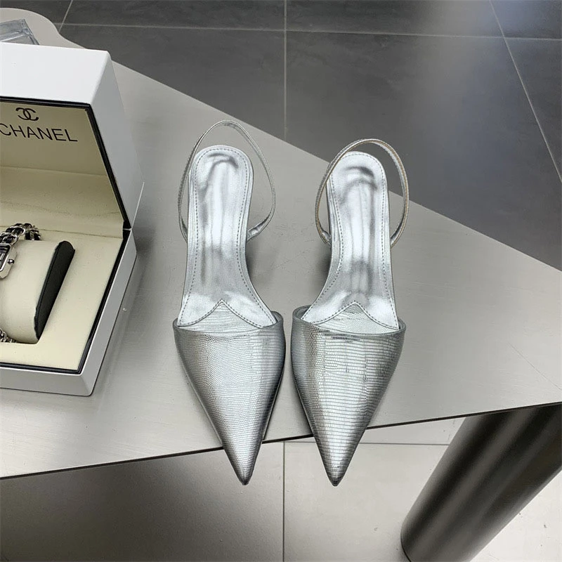 小众包头凉鞋新款尖头细跟单鞋高跟鞋