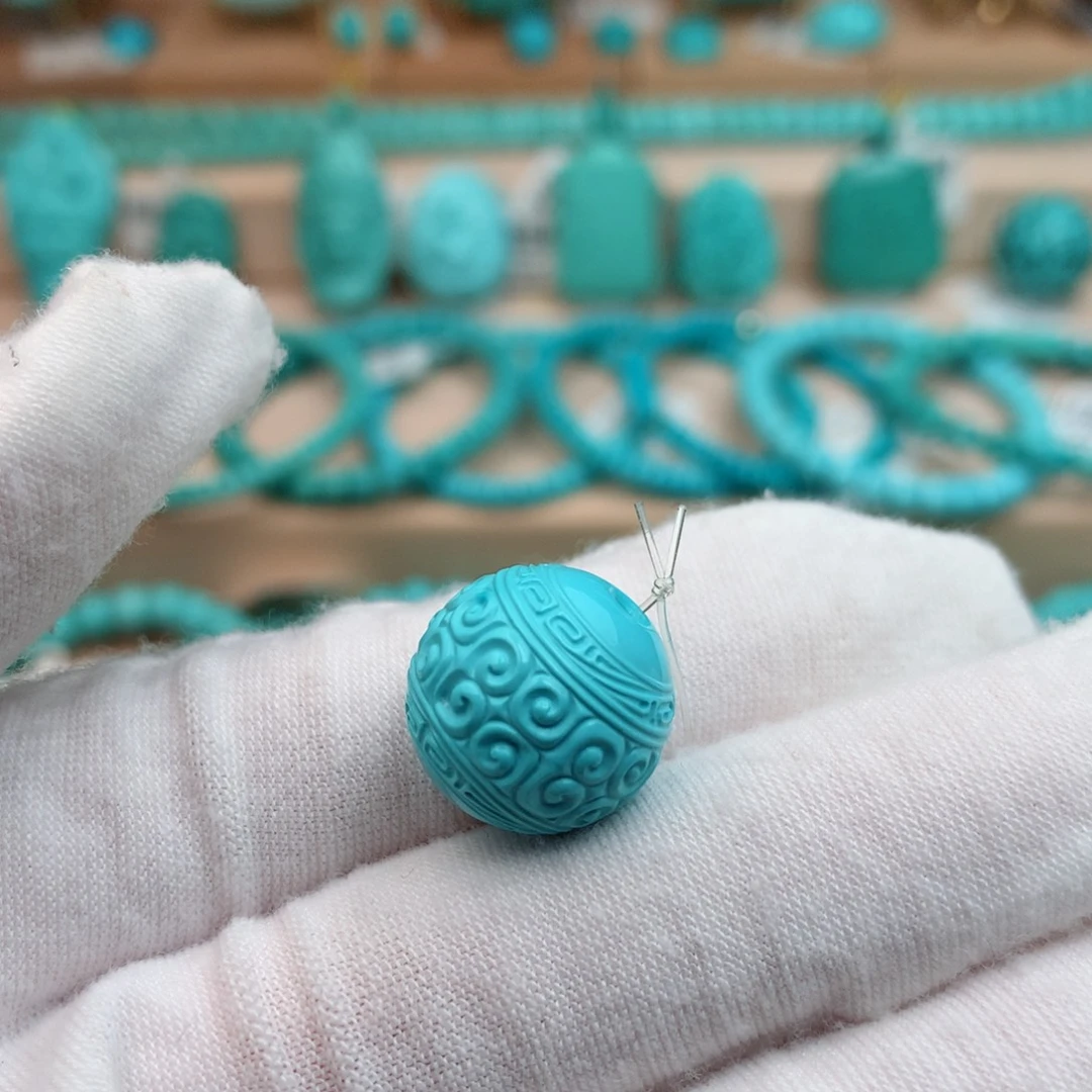 绿松石未镶嵌珠宝奇石15.3mm
