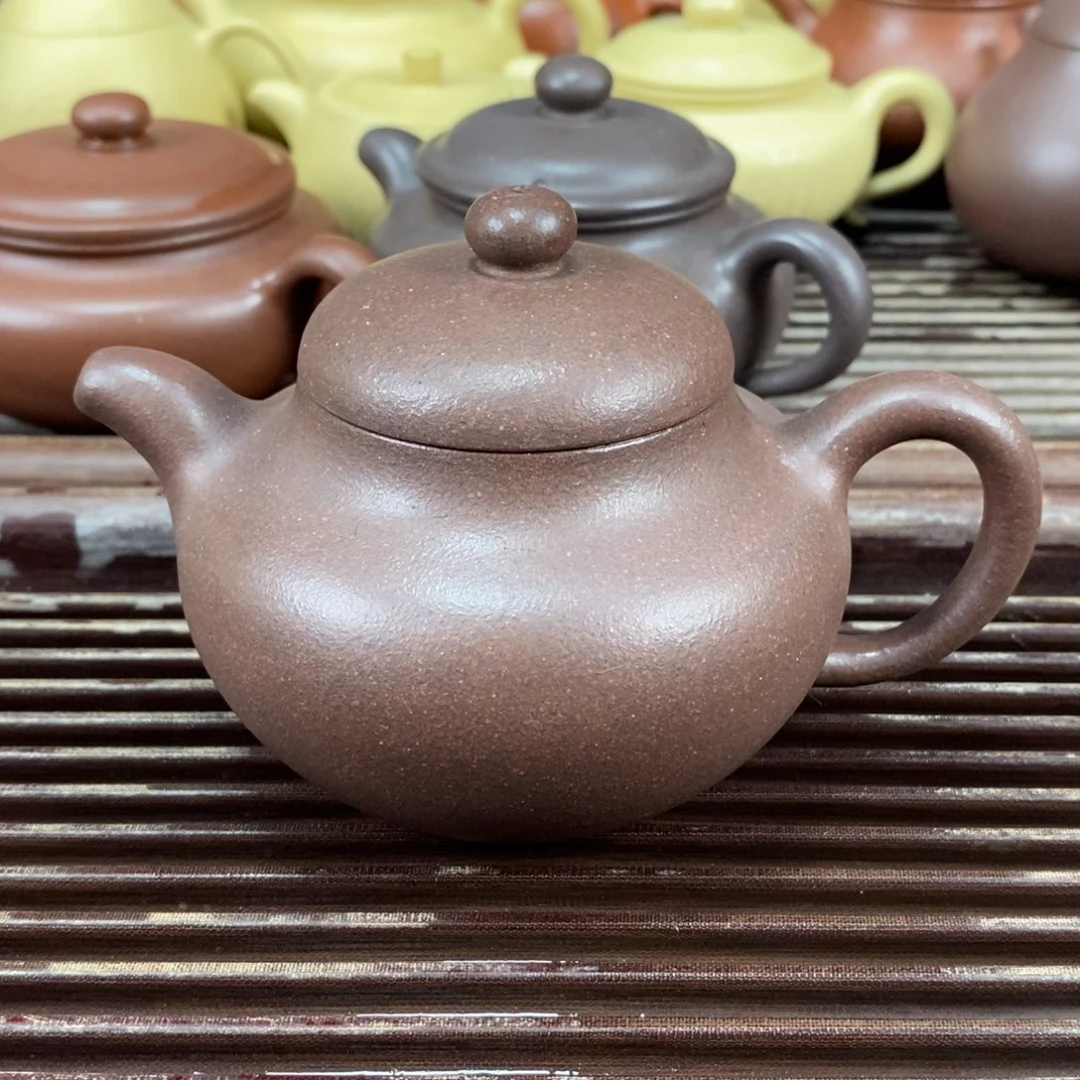 紫砂茶壶宜兴原矿紫砂壶柿园天青