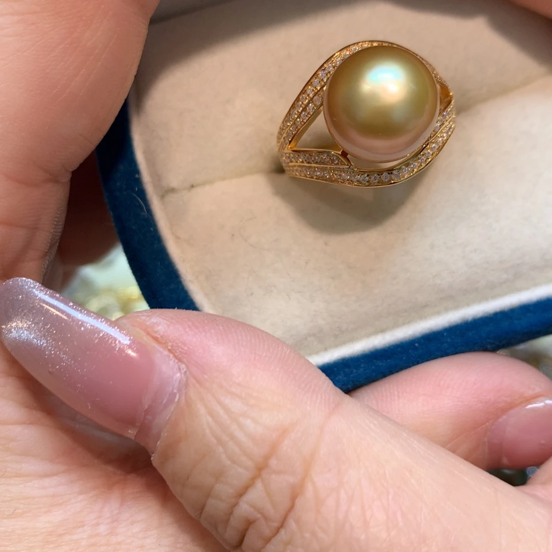 海水珍珠戒指银S925镶嵌