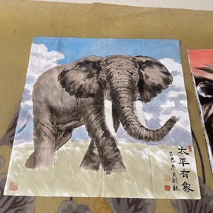 国画刘林88.90手绘画芯