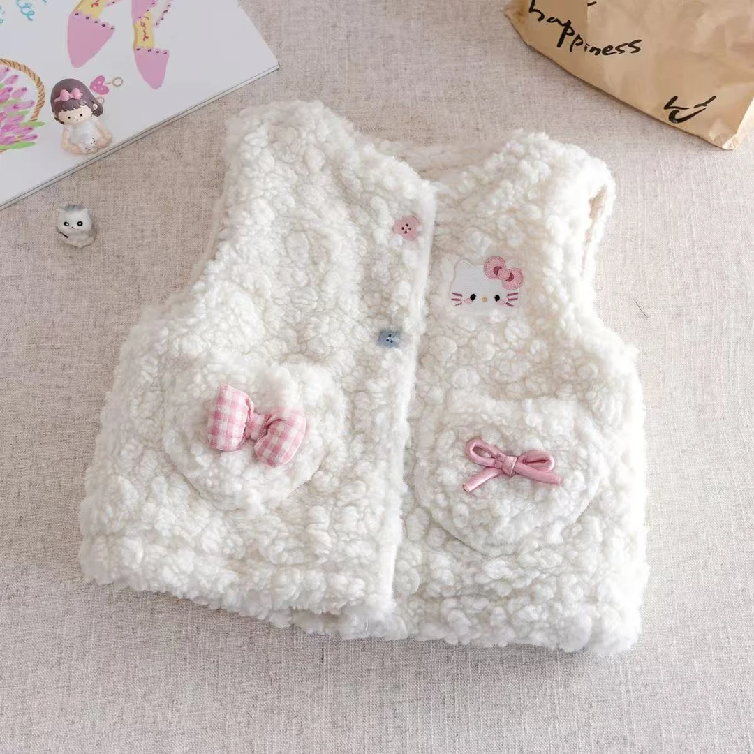 宝贝冬季蝴蝶结kt加绒加棉马甲