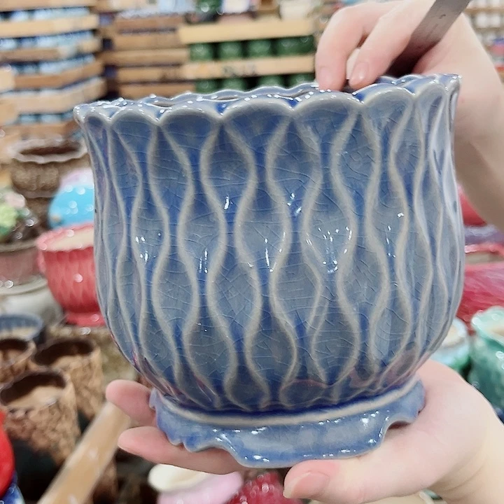 有孔.凑单10元陶瓷花盆发货！