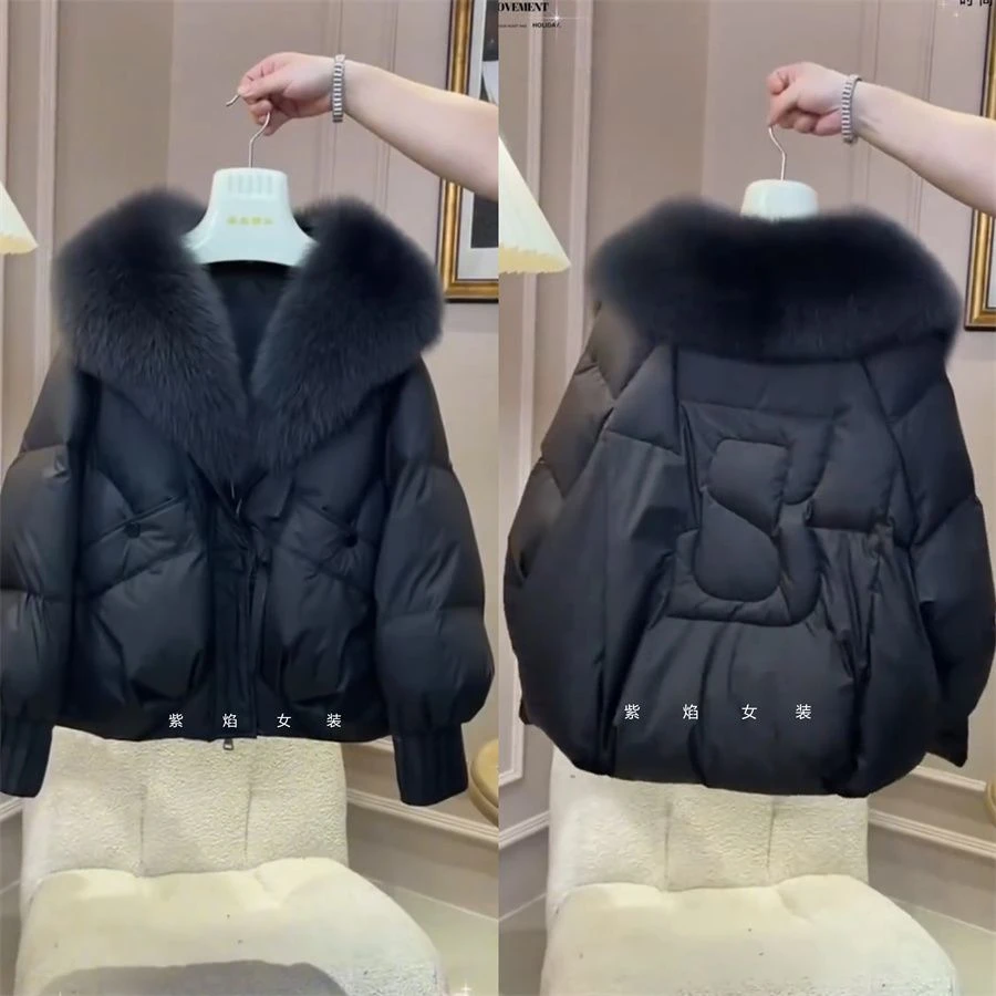 冬季新款女带毛领棉服2025中长款时尚修身气质西装小个子友好加厚