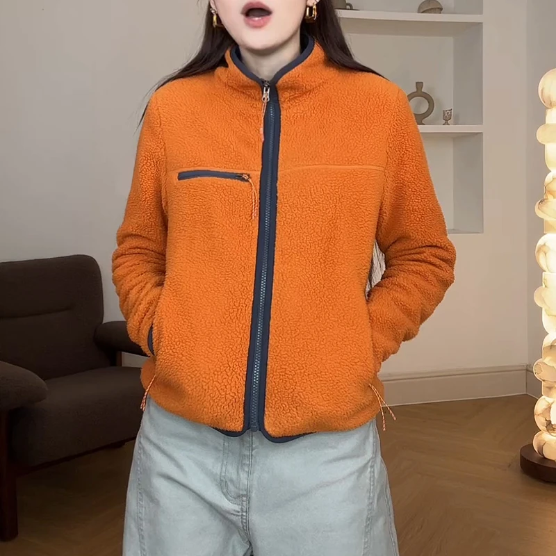 2025秋季减龄漂亮洋气独特高级感超好看今年流行小香风橘色外套女