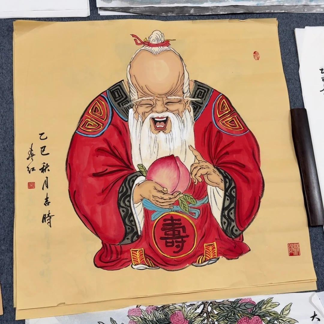 国画四尺斗方70X70纯手绘作品