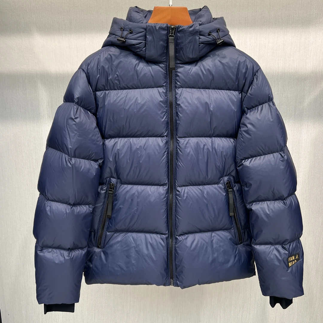 冬季新款男士免烫格连帽保暖短款羽绒服60122