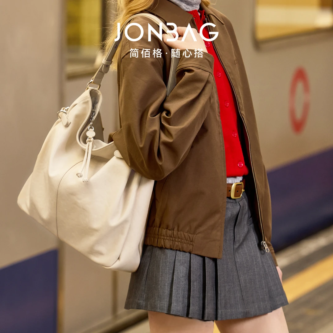 简佰格随心搭捏褶托特包2025新款时尚单肩包大容量松弛感通勤包XA