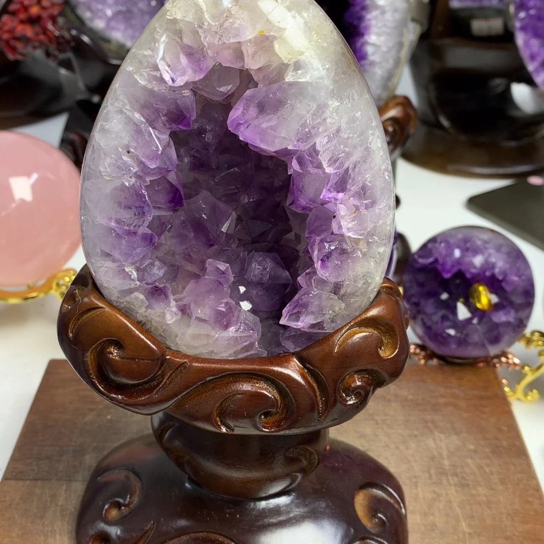 摆件紫晶未镶嵌龙蛋