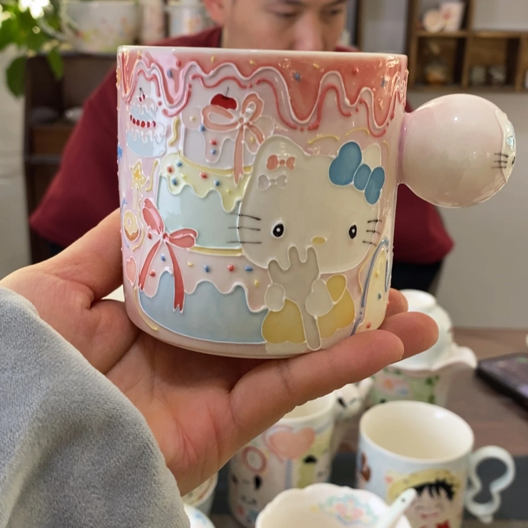 乐***妈瓷片底部不画景德镇釉下彩手绘