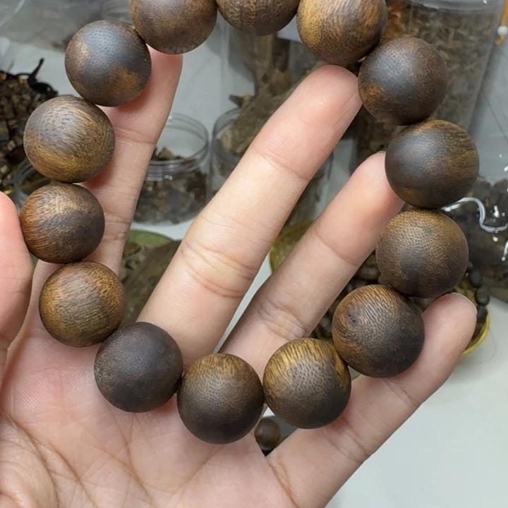 健***乐扇子奇楠沉香油叶子手串