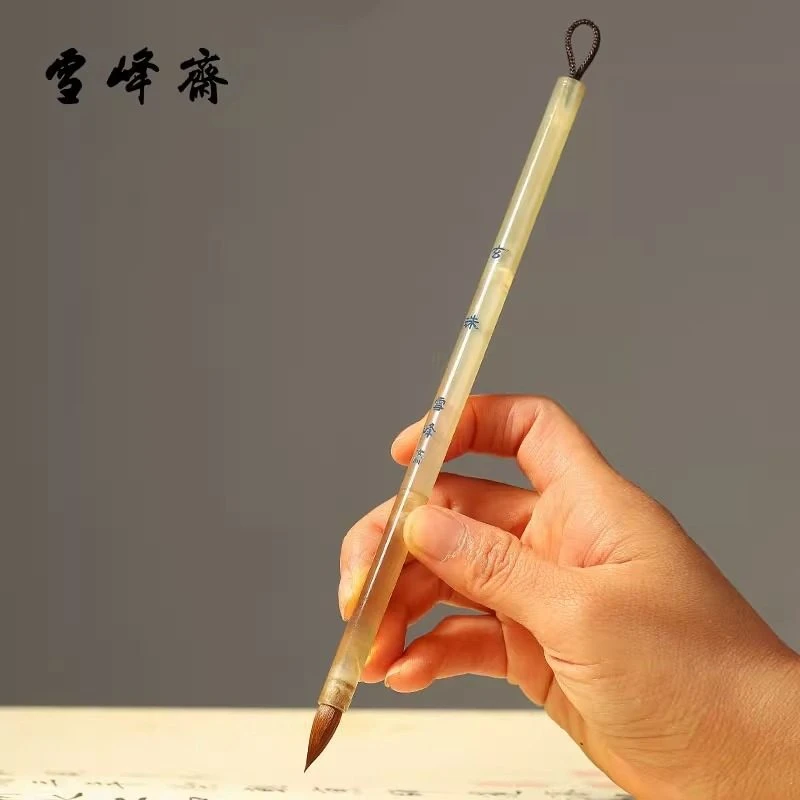 雪峰斋【素心 游刃 玄珠】羊角杆专业级纯动物毛小楷毛笔写经毛笔