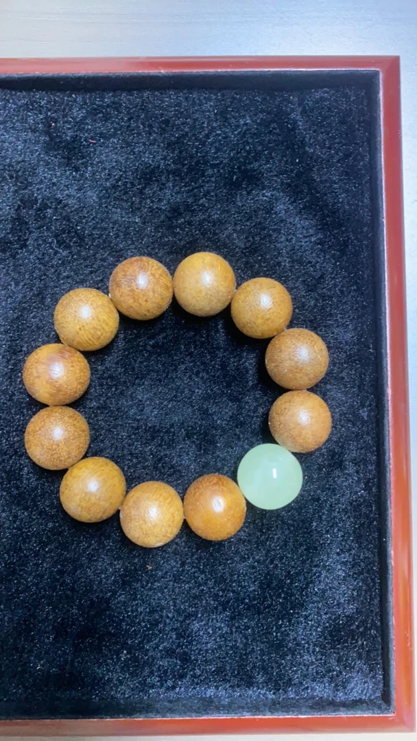 印度老山檀夜光珠20cm手串1904