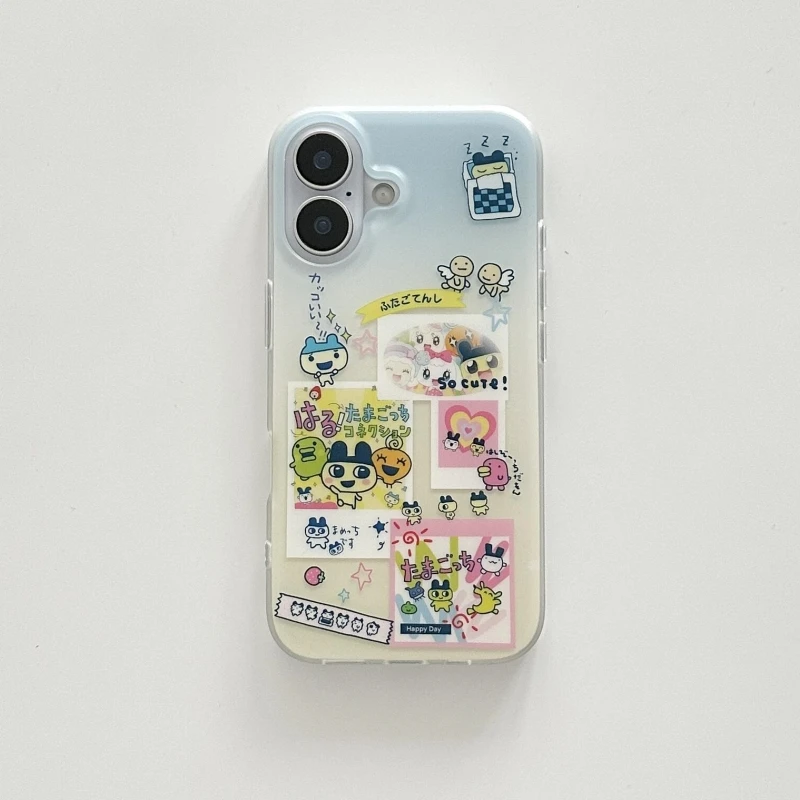 BANCA渐变拓麻歌子适用iPhone16/15大孔手机壳华为vivo小米oppo套