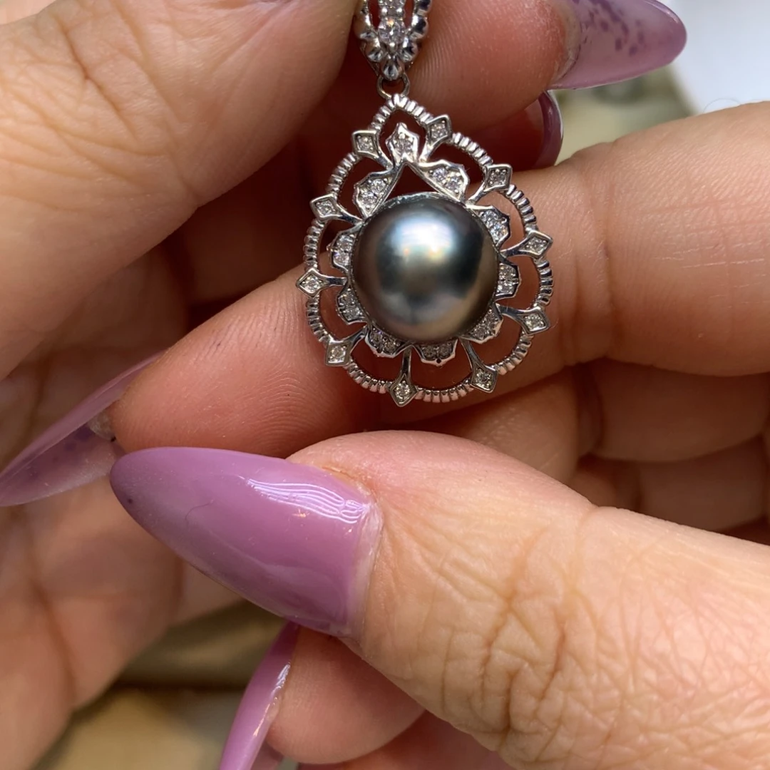 颈饰银S925镶嵌海水珍珠