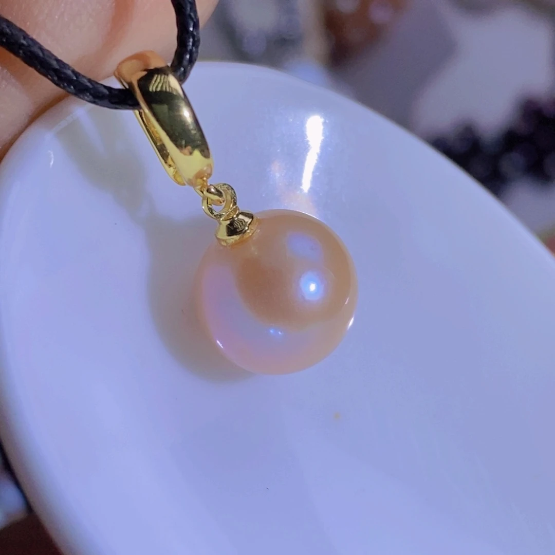 银S925镶嵌天然淡水珍珠（微瑕）淡水珍珠