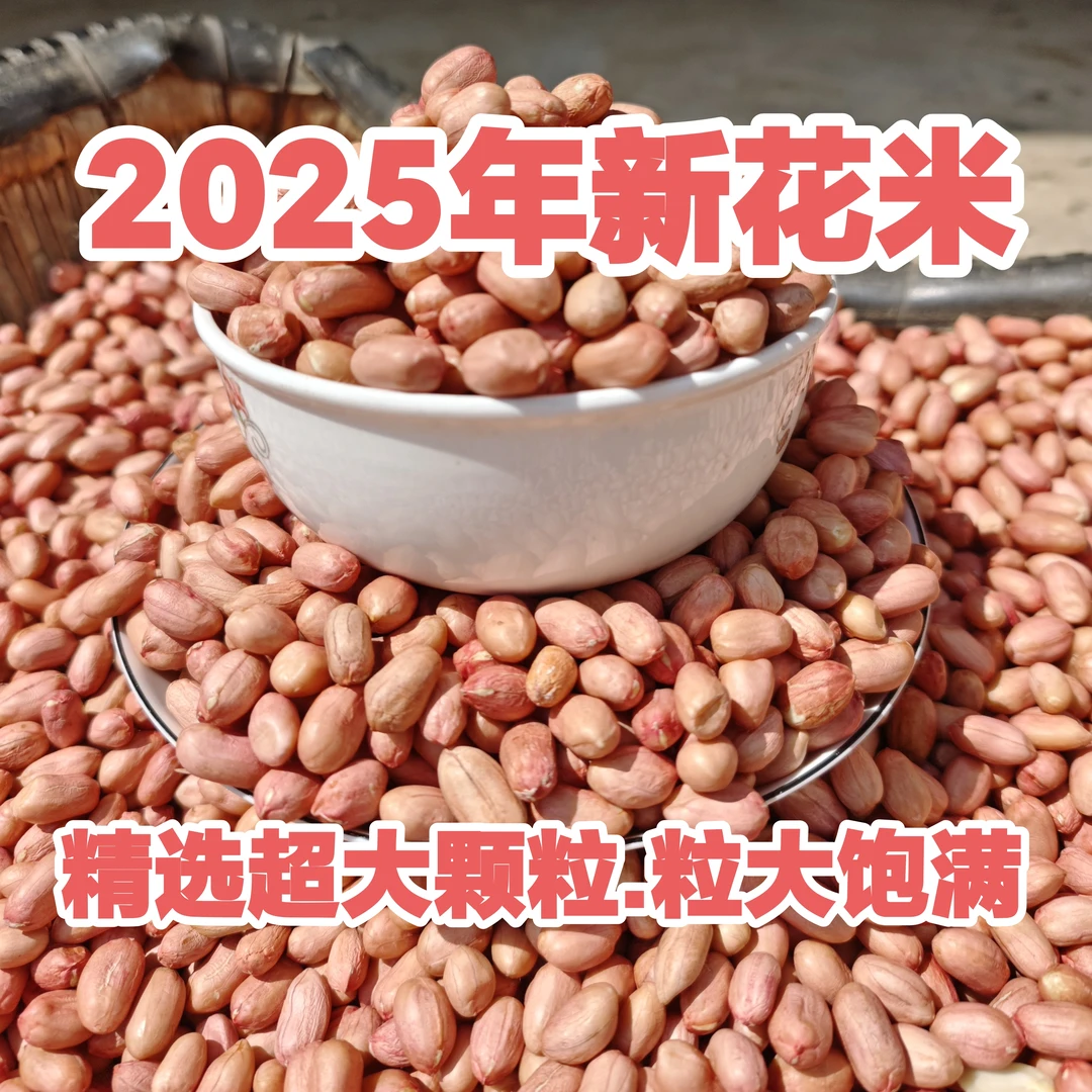 【精选超大颗粒】无壳花生米粉红皮新鲜花生米干花生米无壳花生豆