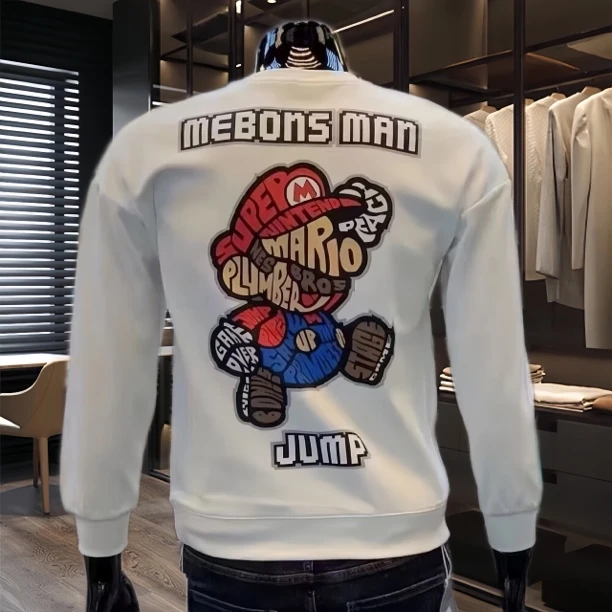 高品质秋冬季男士潮牌卫衣印花时尚高端轻奢百搭长袖T恤上衣长袖