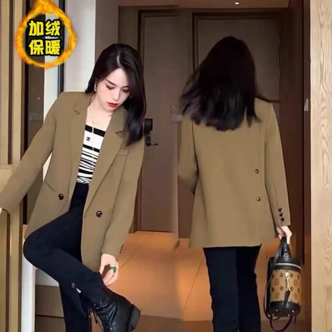 8057衣65西装外套女新款时尚时尚高级棉衣黑色小个子加棉韩版西服