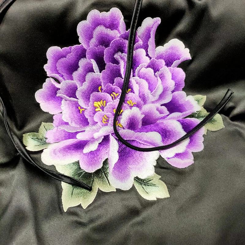 黑底大紫牡丹 苏绣肚兜DU*dou