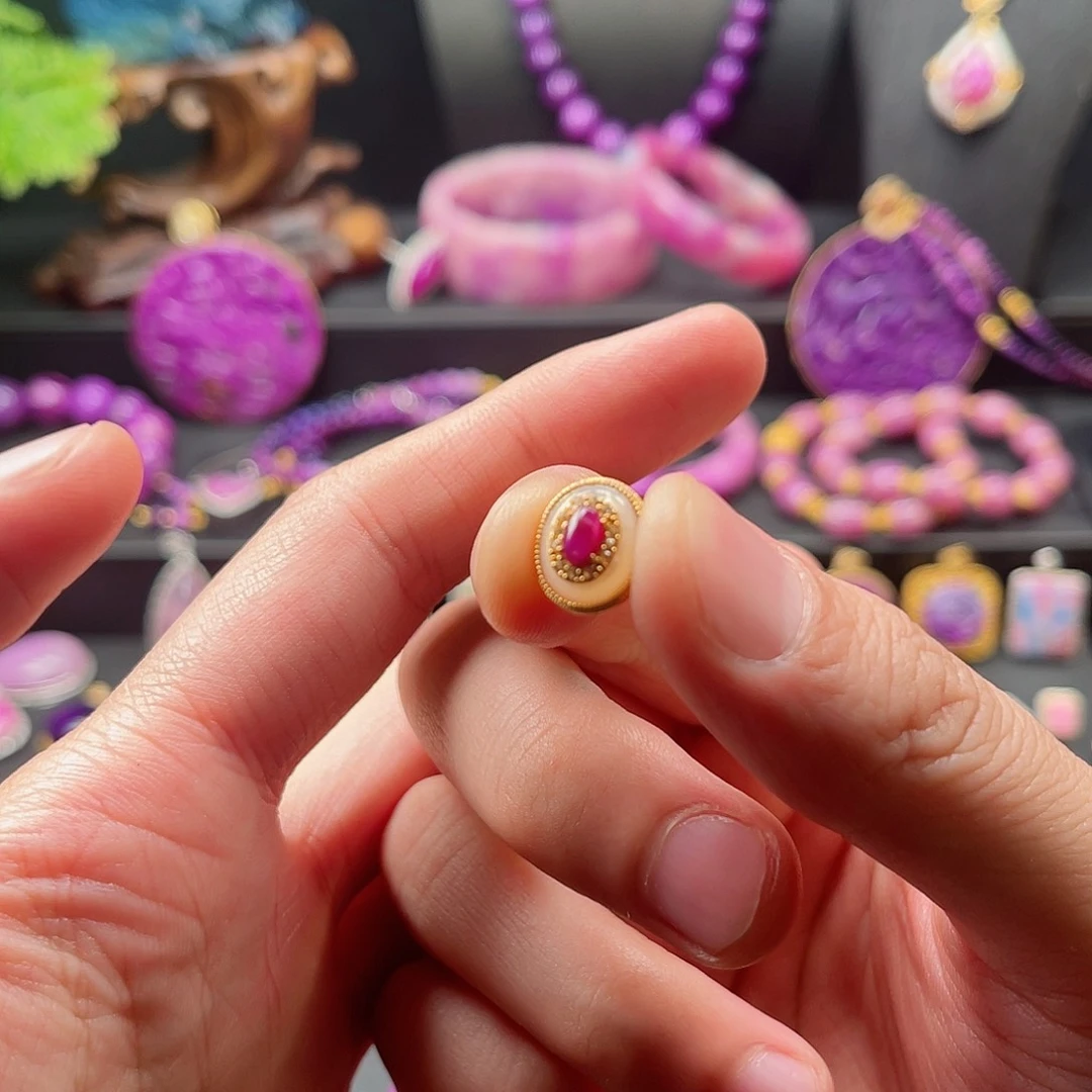 银S925镀金镶嵌苏纪石（舒俱来）配件