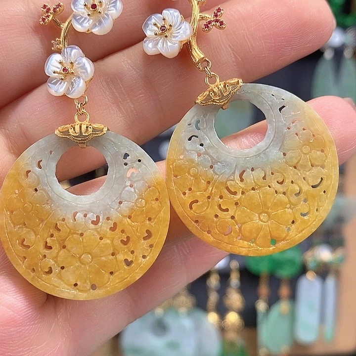 春***儿翡翠未镶嵌耳饰翡翠