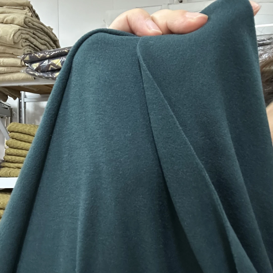 墨绿双面奥绒全棉保暖布料