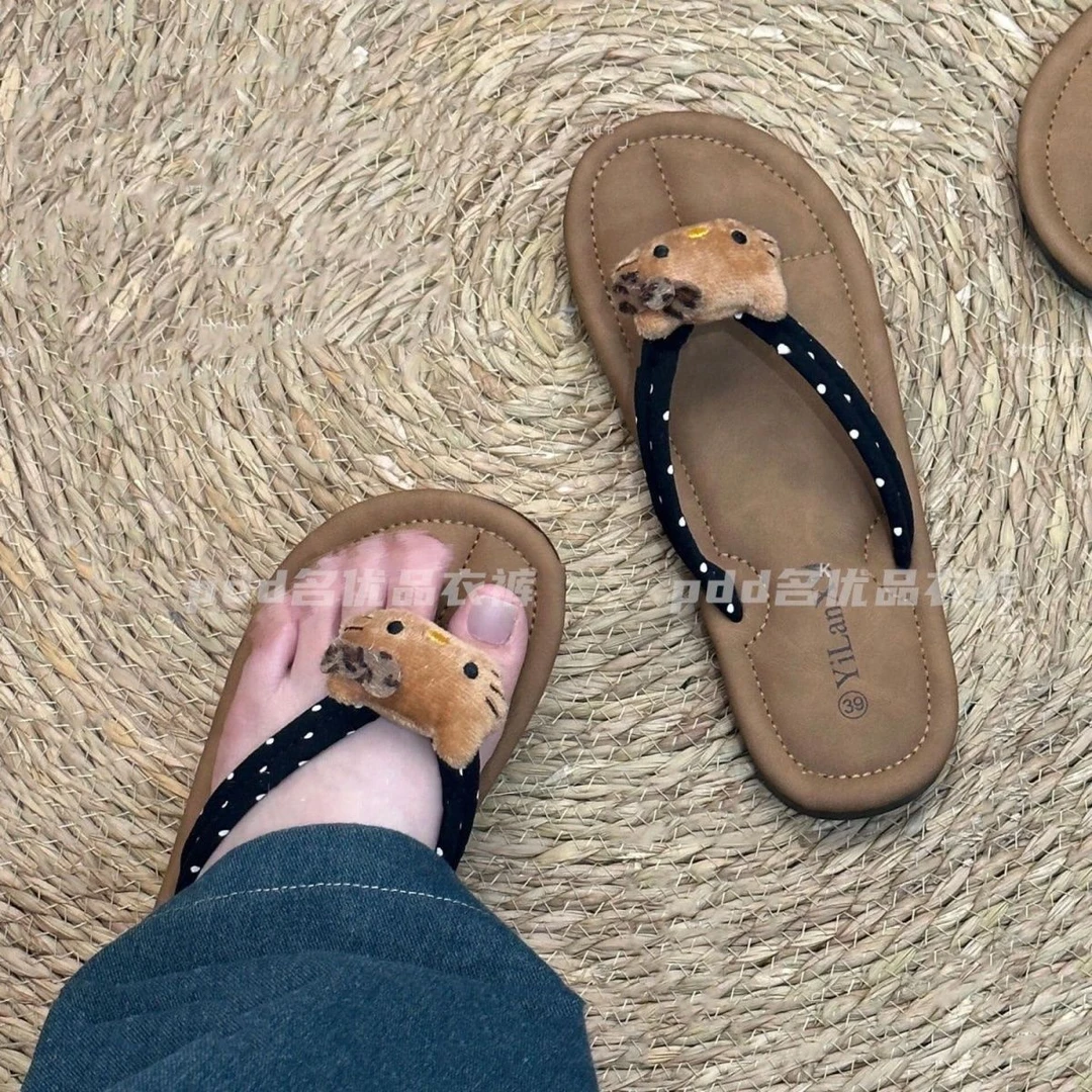 超软耐磨平跟甜美经典百搭波人字拖百搭鞋子女士休闲防滑外穿平底