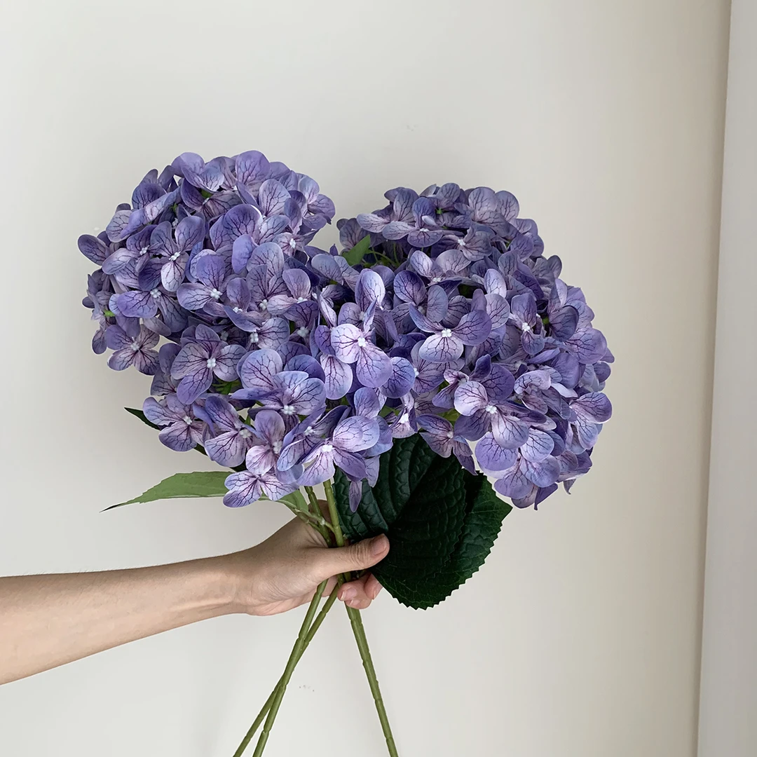 紫色绣球花轻奢风高级感仿真花假花摆设3D打印花束客厅装饰摆件