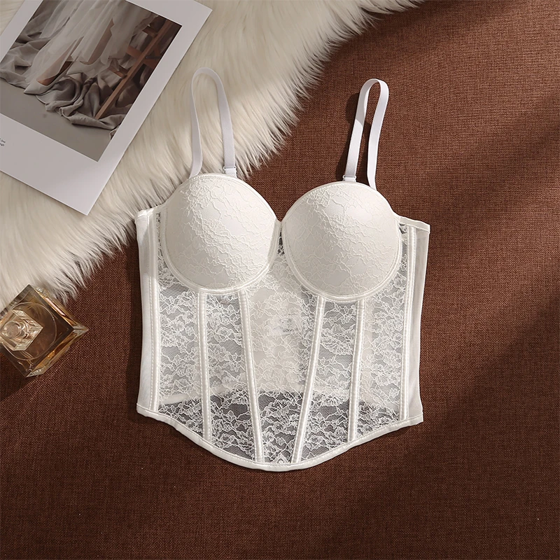 法式蕾丝鱼骨吊带背心女夏季外穿束腰性感美背高级感外穿抹胸上衣