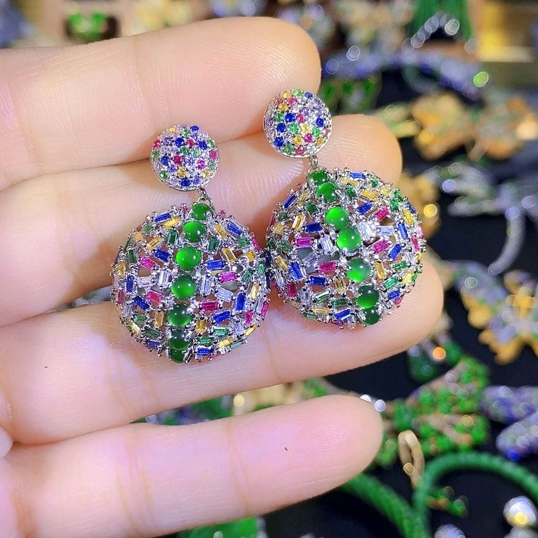 颈饰银S925镶嵌翡翠