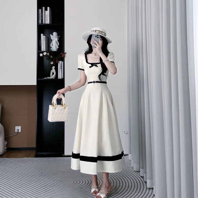 拉夏贝尔25夏女装洋气时髦气质显瘦法式通勤礼服连衣裙 10457 KXJ