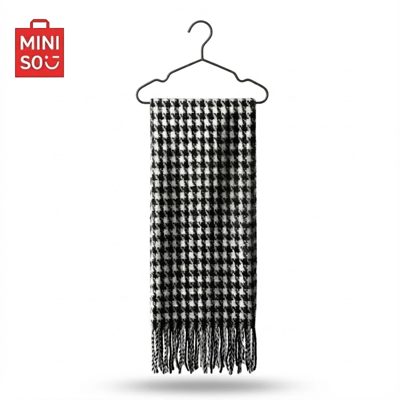 MINISO名创优品围巾女同款圣诞格子围脖男百搭跨年送男友礼物