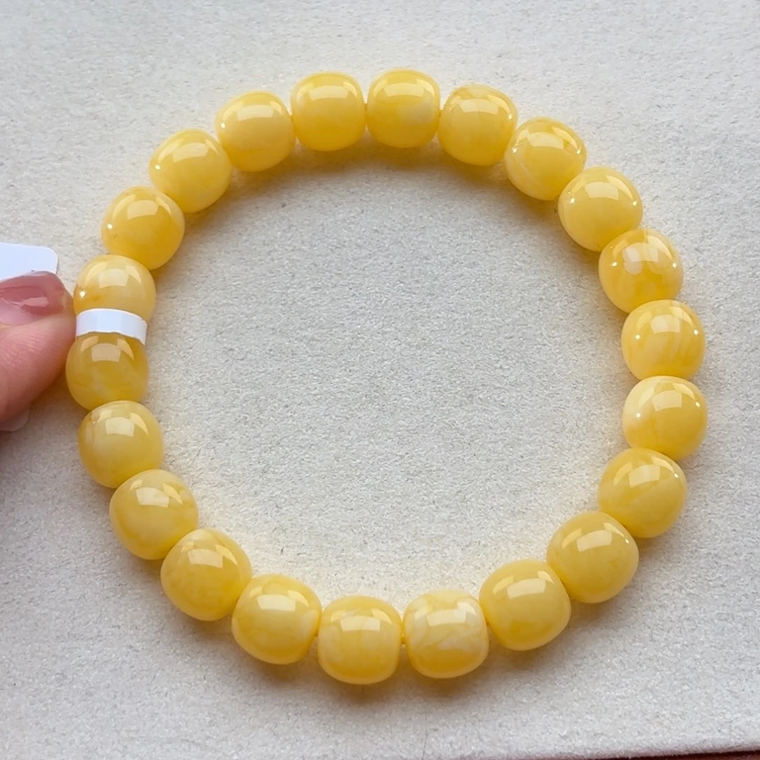 琥珀未镶嵌珠宝奇石9.9mm焦皮奶橘白同料老型