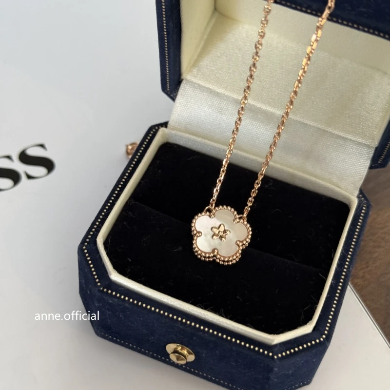 铜合金项链 【X556】轻奢时尚贝壳五花瓣项链高级感项链