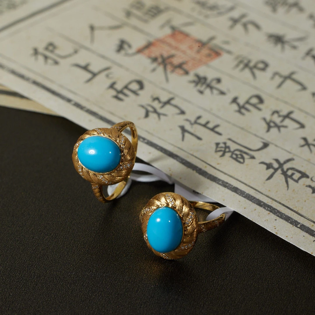 非遗好物分享【玉峰珠宝】蛋面*美松戒指*18K金镶嵌（多样性发一