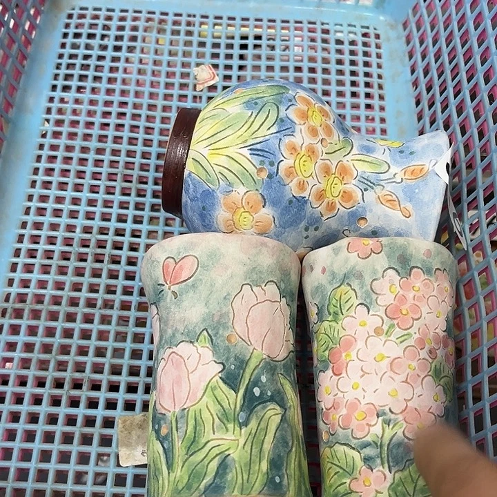 粉***机手工制作多肉花盆