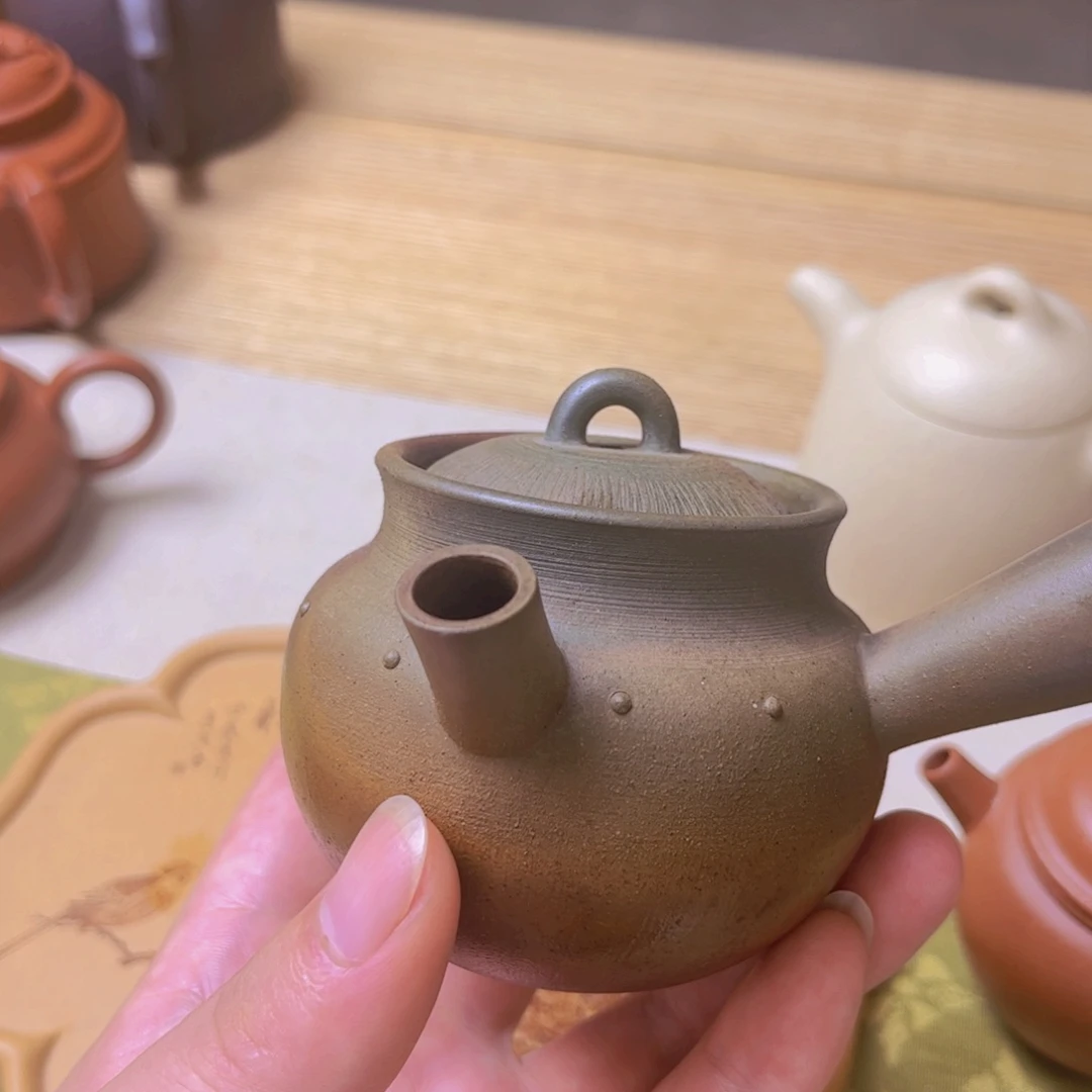 茶壶朱泥露***剑柴烧全手工
