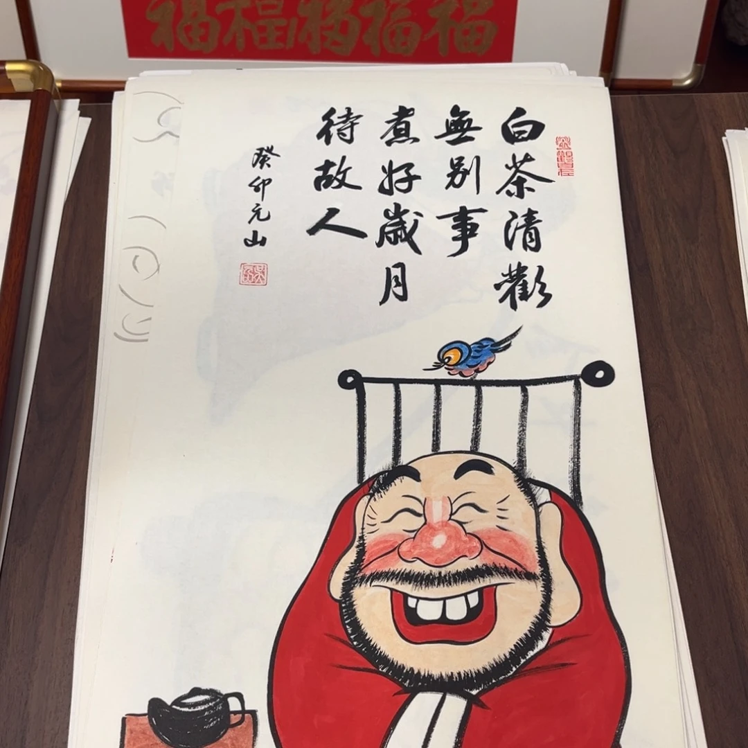 国画纯手绘禅意画作品