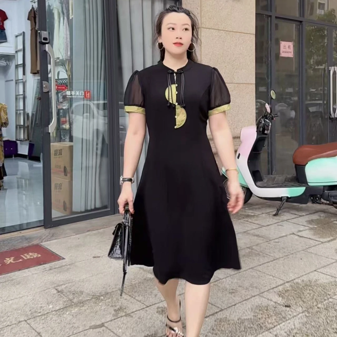 新中式国风夏季连衣裙女高级感气质妈妈款