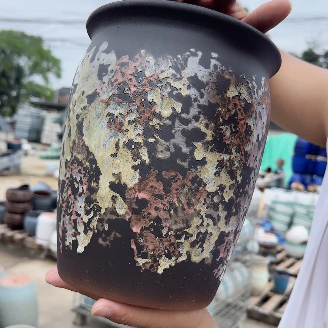 紫砂花盆杨杨花盆0925-569高25口20