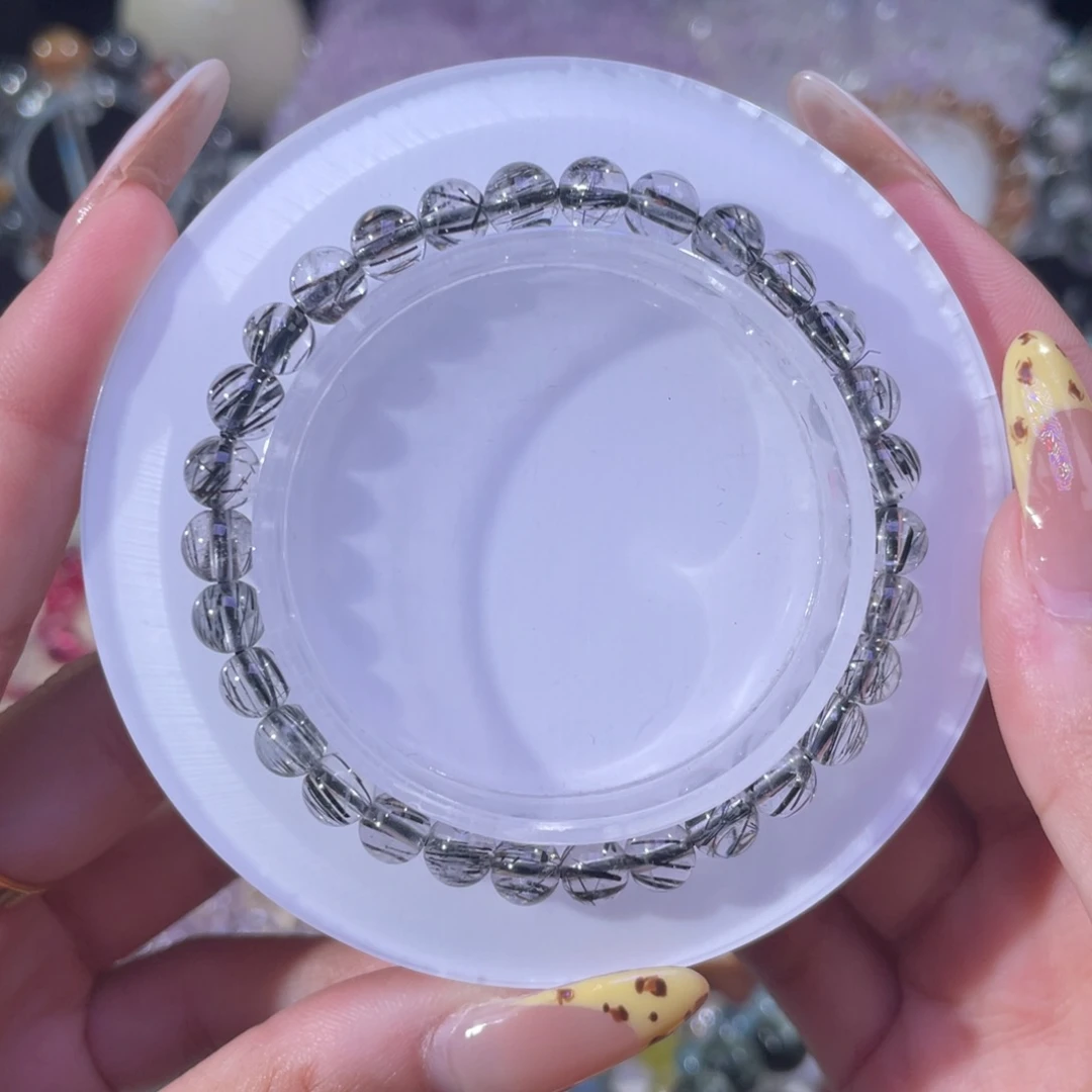 手链未镶嵌水晶透体顺发黑发晶