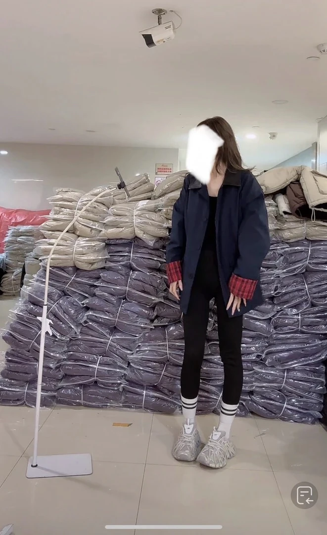 【柒汐】推荐格子拼接夹棉外套697