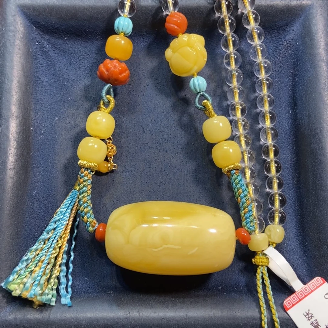 琥珀颈饰未镶嵌蜜蜡