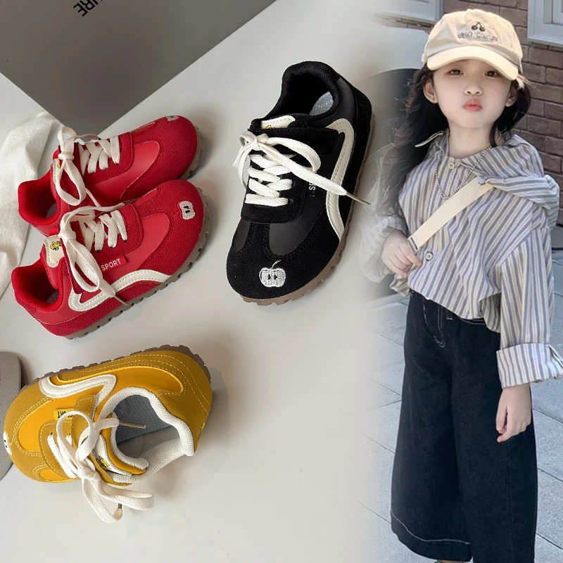 ABC儿童德训鞋2025秋季新款女童阿甘鞋复古男童休闲百搭运动鞋